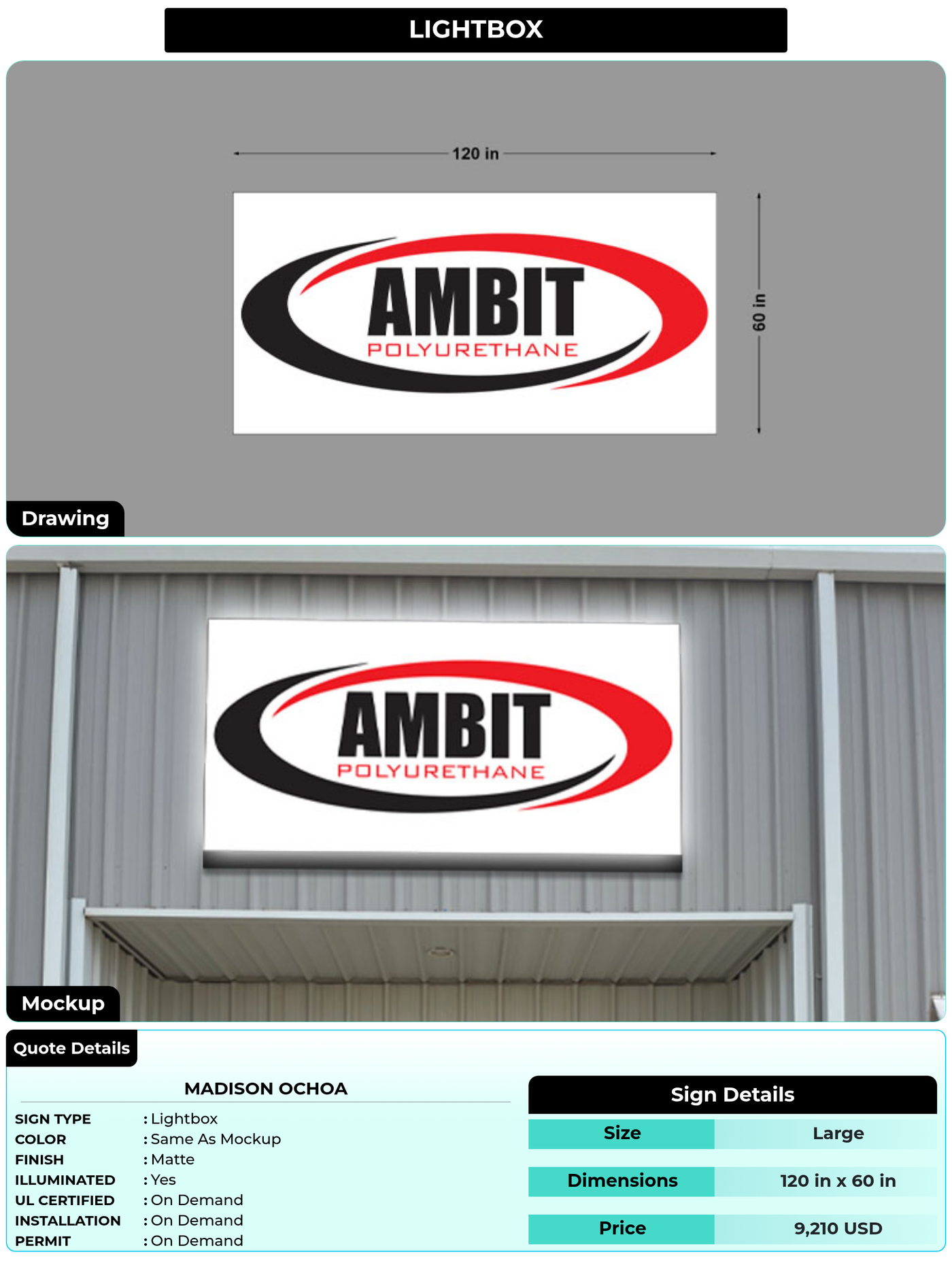 CUSTOM MOCKUP SIGN FOR Madison Ochoa