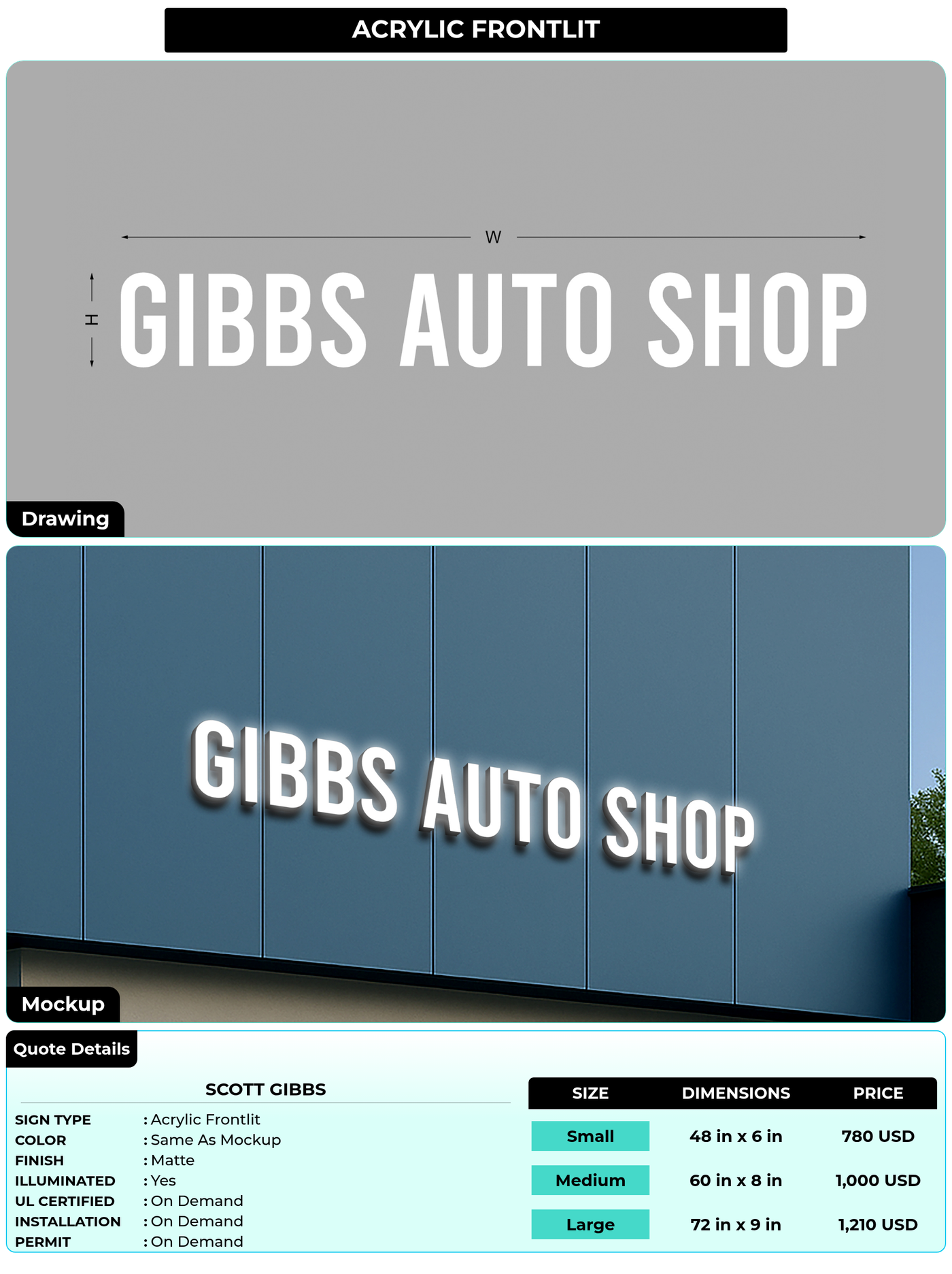 CUSTOM MOCKUP SIGN FOR Scott gibbs