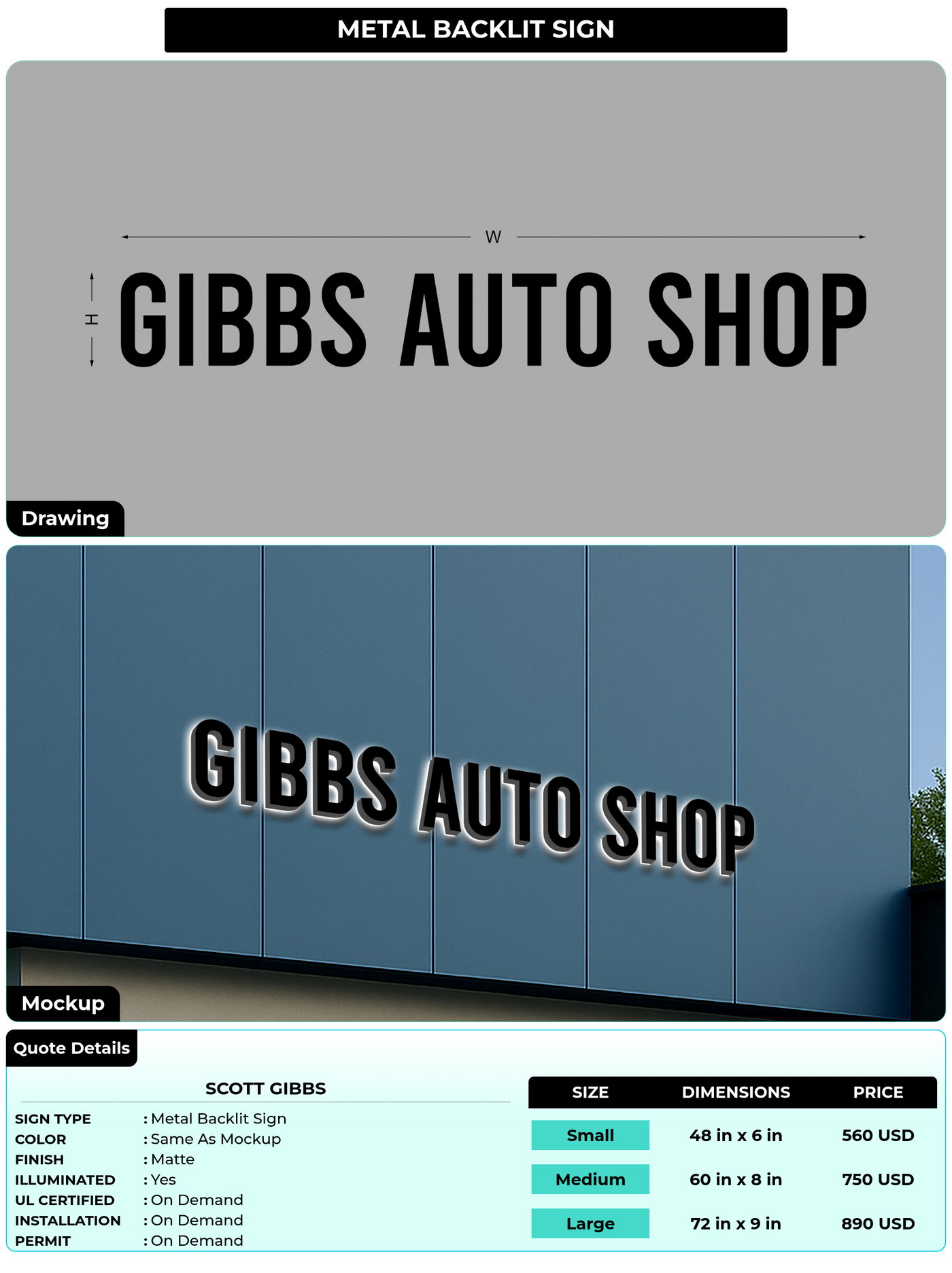 CUSTOM MOCKUP SIGN FOR Scott gibbs