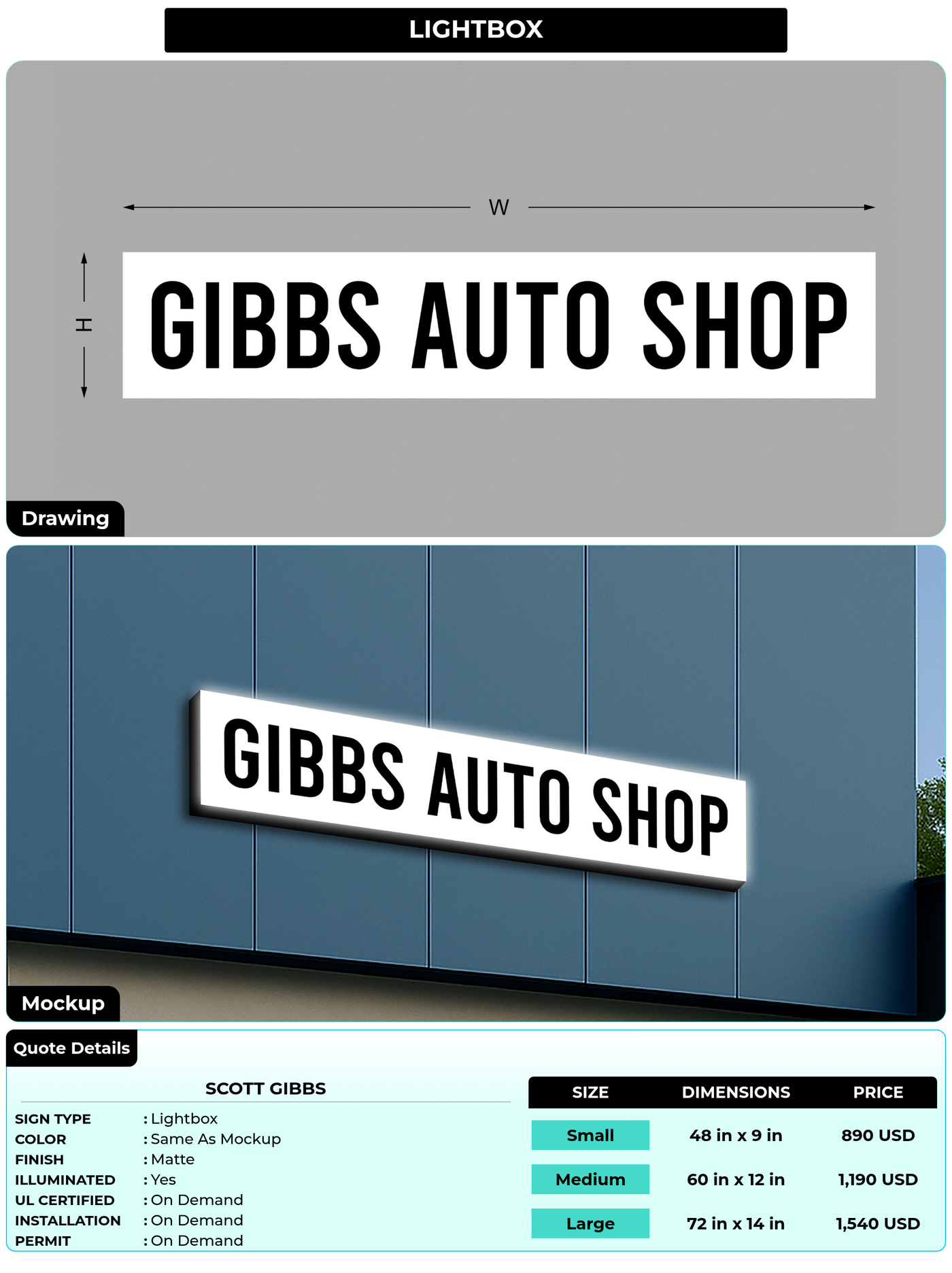 CUSTOM MOCKUP SIGN FOR Scott gibbs