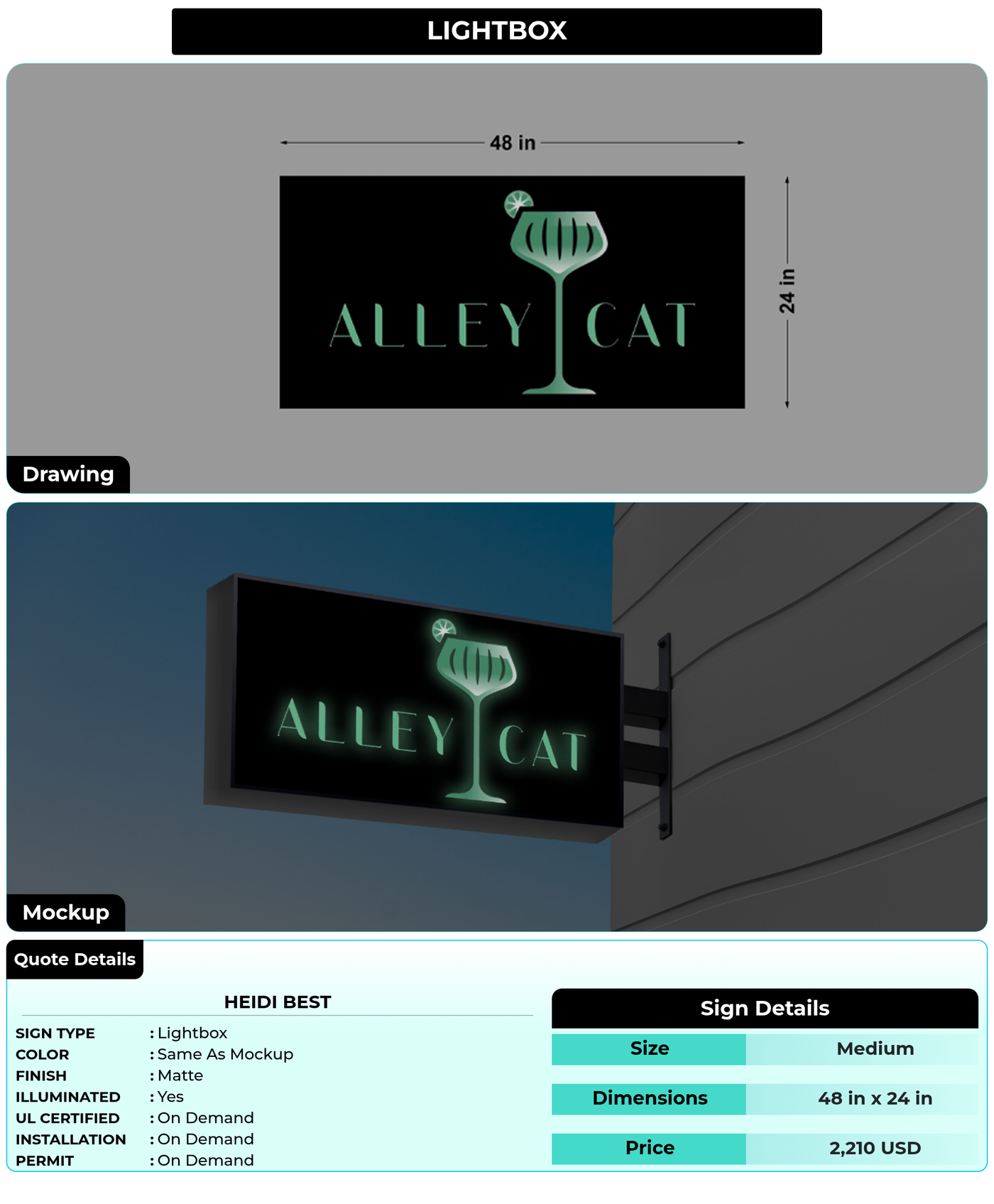 CUSTOM MOCKUP SIGN FOR Heidi Best