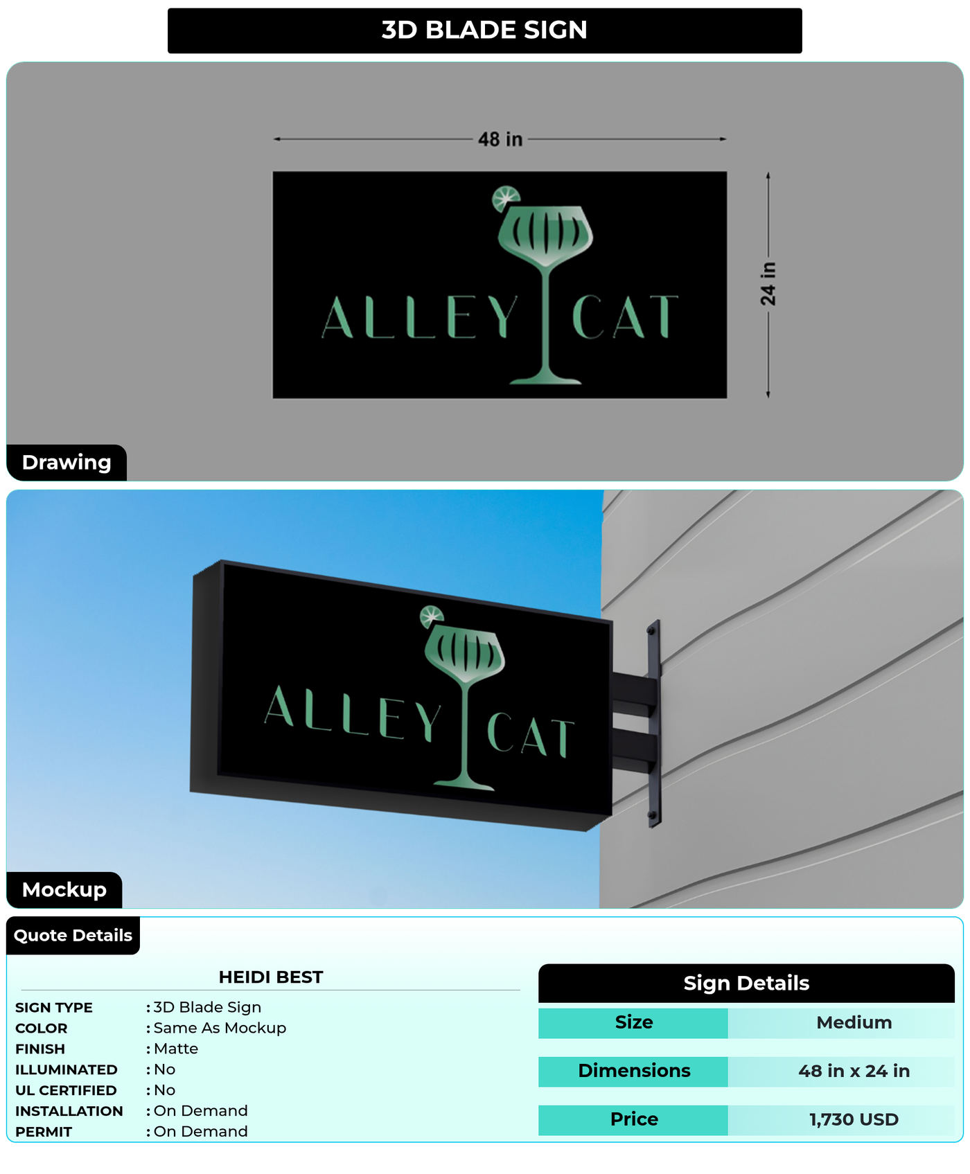 CUSTOM MOCKUP SIGN FOR Heidi Best