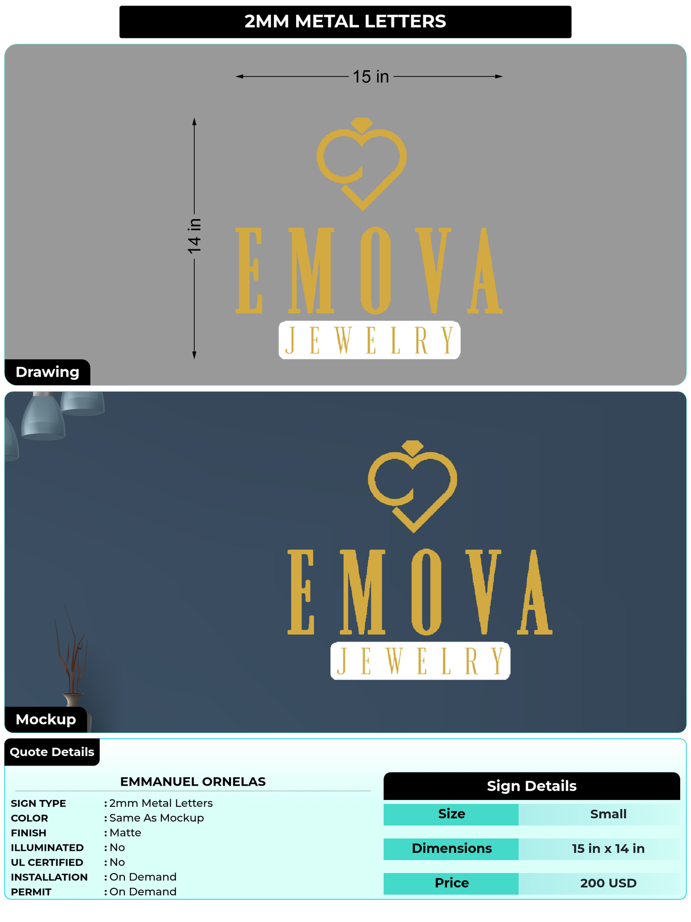 CUSTOM MOCKUP SIGN FOR Emmanuel Ornelas