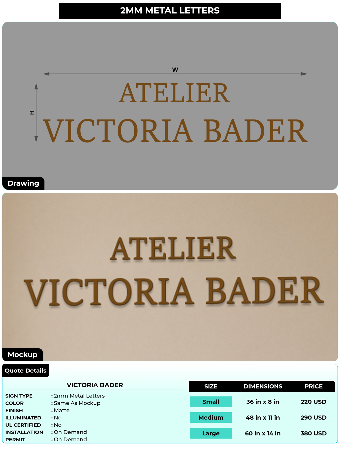 CUSTOM MOCKUP SIGN FOR Victoria Bader