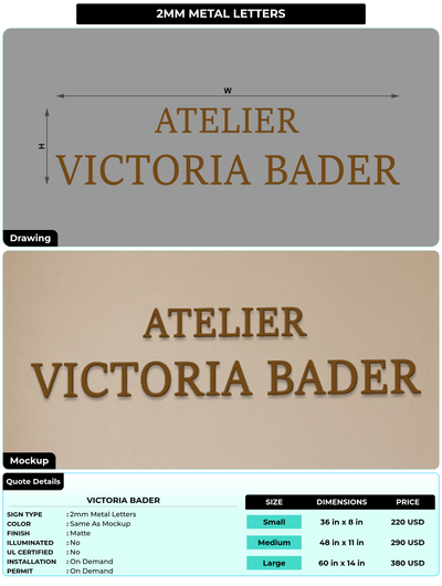 CUSTOM MOCKUP SIGN FOR Victoria Bader