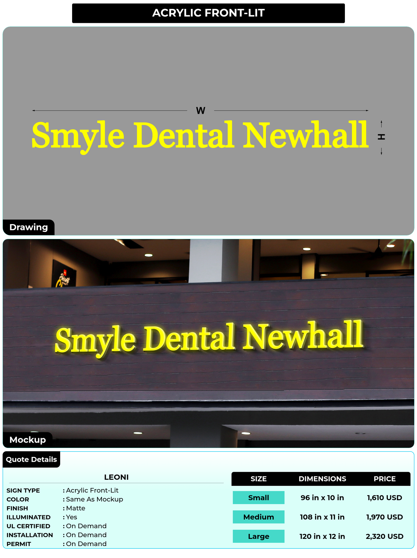 CUSTOM MOCKUP SIGN FOR leoni