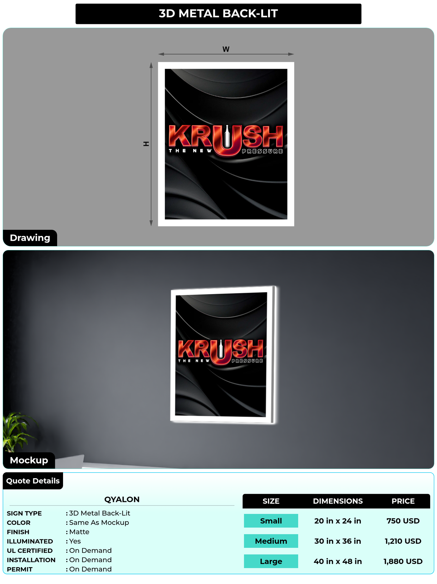 CUSTOM MOCKUP SIGN FOR Qyalon