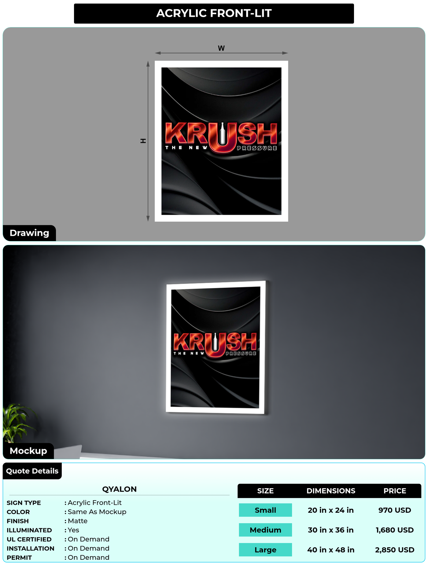 CUSTOM MOCKUP SIGN FOR Qyalon
