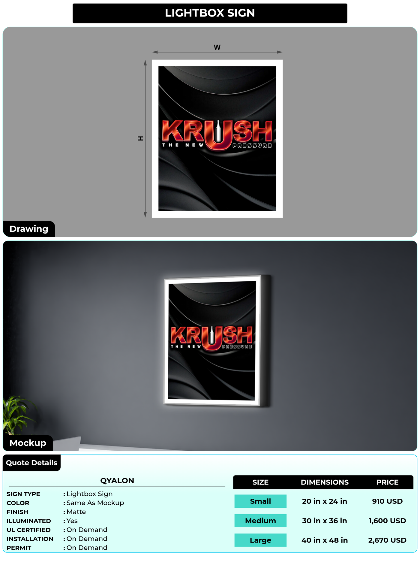 CUSTOM MOCKUP SIGN FOR Qyalon