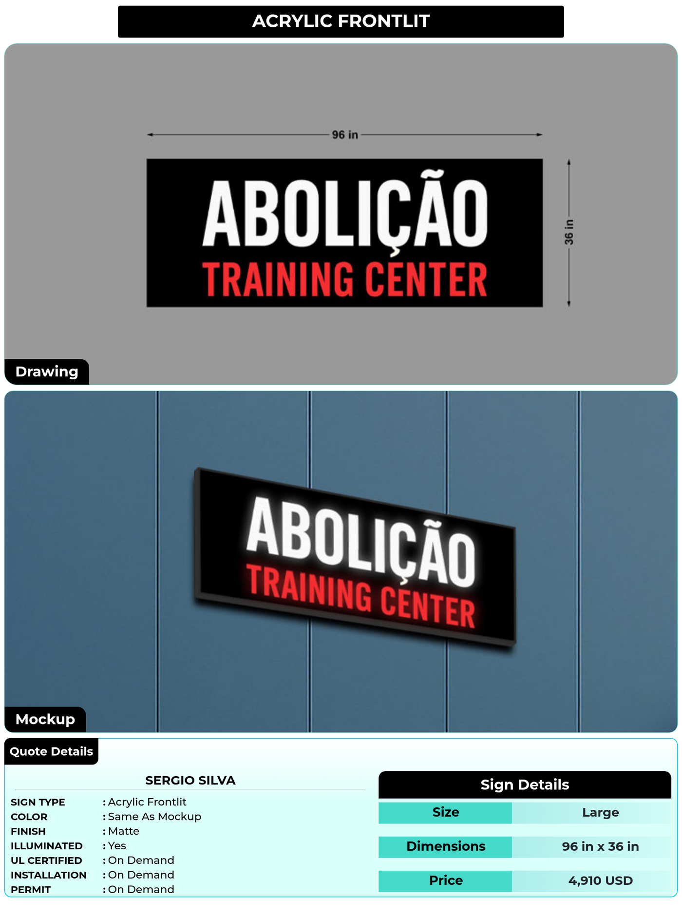CUSTOM MOCKUP SIGN FOR Sergio Silva