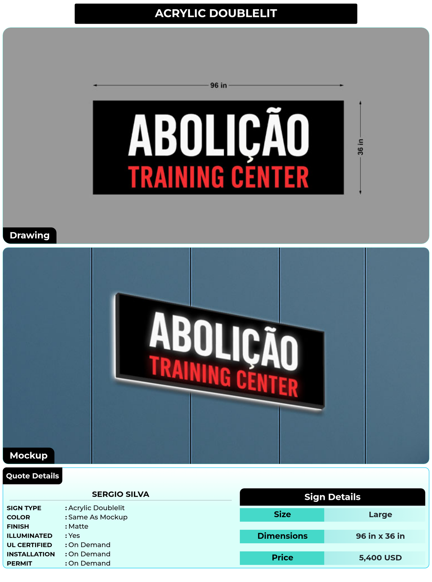 CUSTOM MOCKUP SIGN FOR Sergio Silva