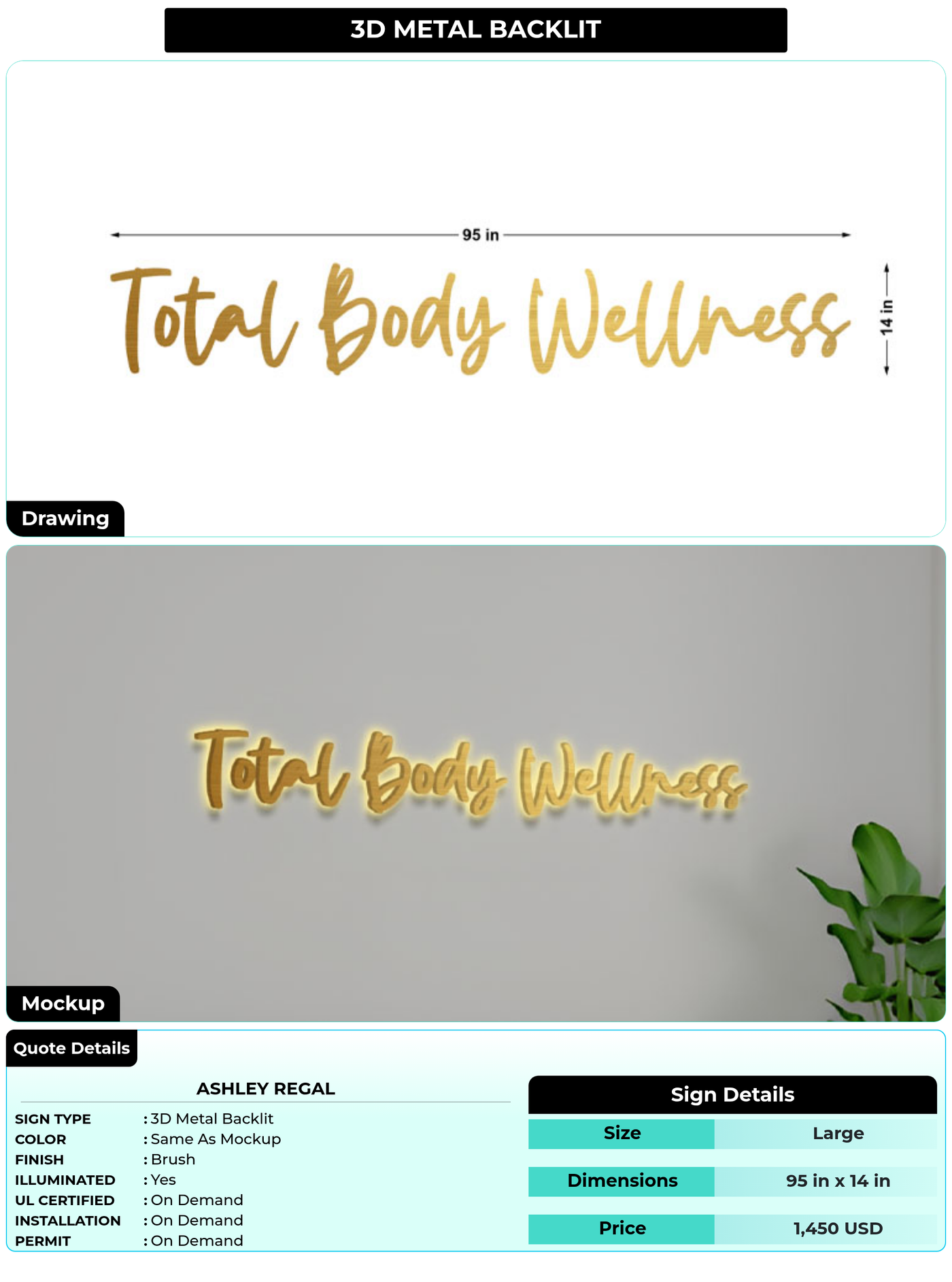 CUSTOM MOCKUP SIGN FOR Ashley Regal