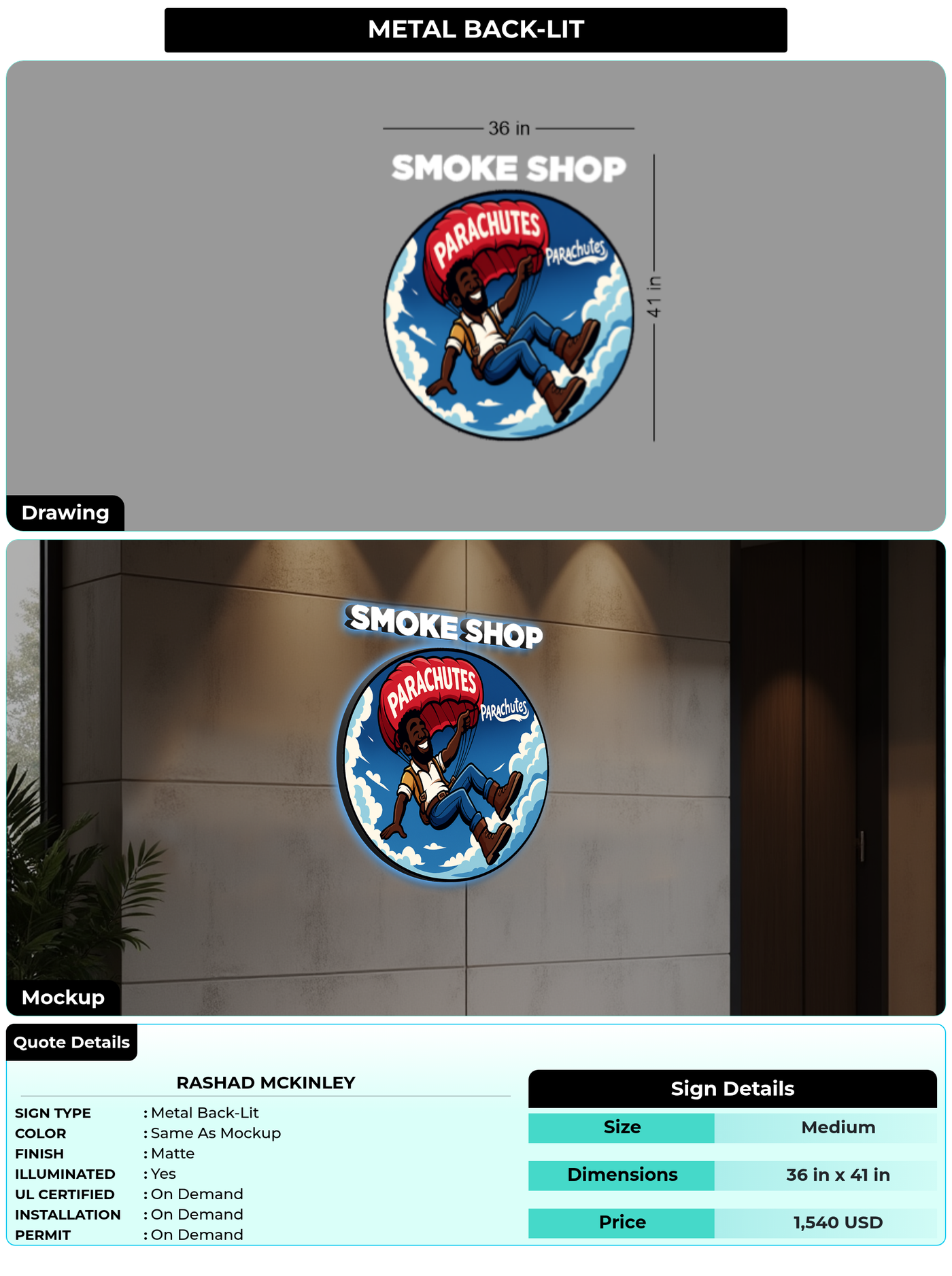 CUSTOM MOCKUP SIGN FOR Rashad McKinley
