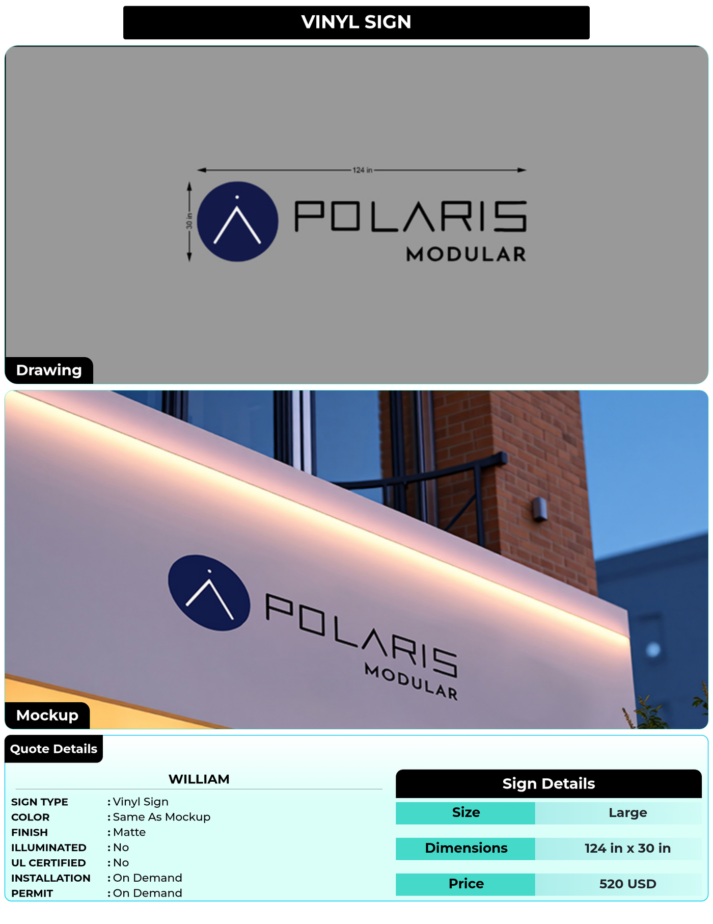 CUSTOM MOCKUP SIGN FOR william
