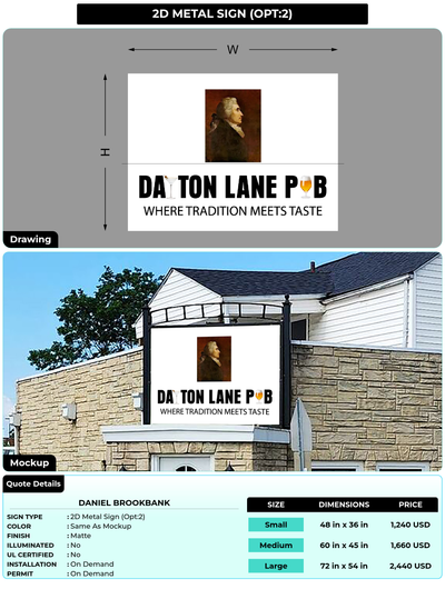 CUSTOM MOCKUP SIGN FOR Daniel Brookbank