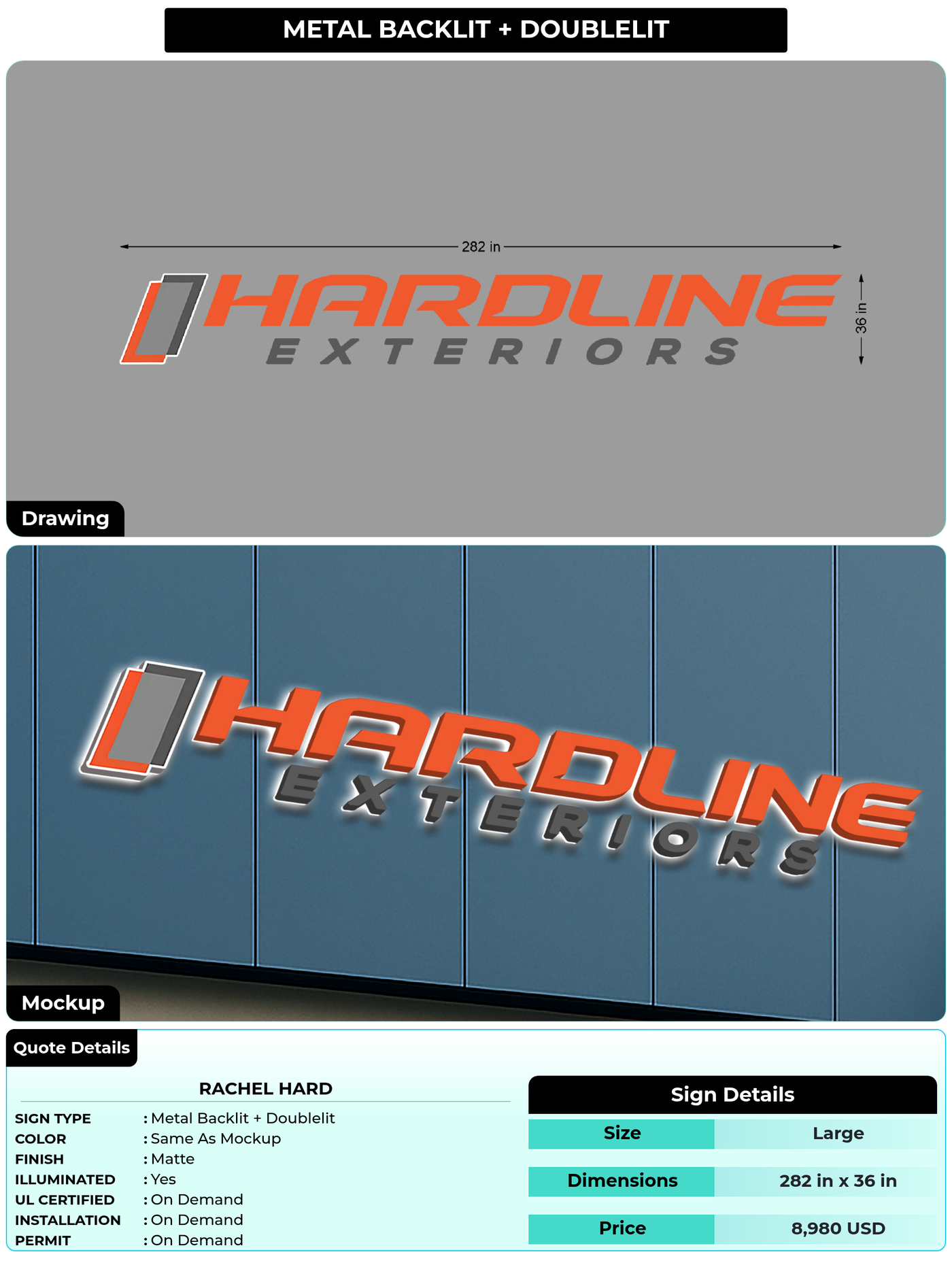CUSTOM MOCKUP SIGN FOR Rachel Hard