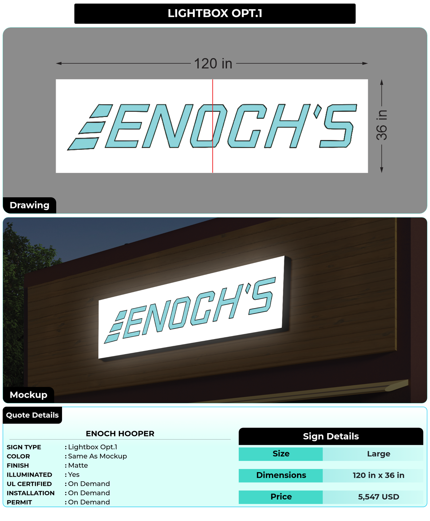 CUSTOM MOCKUP SIGN FOR Enoch Hooper