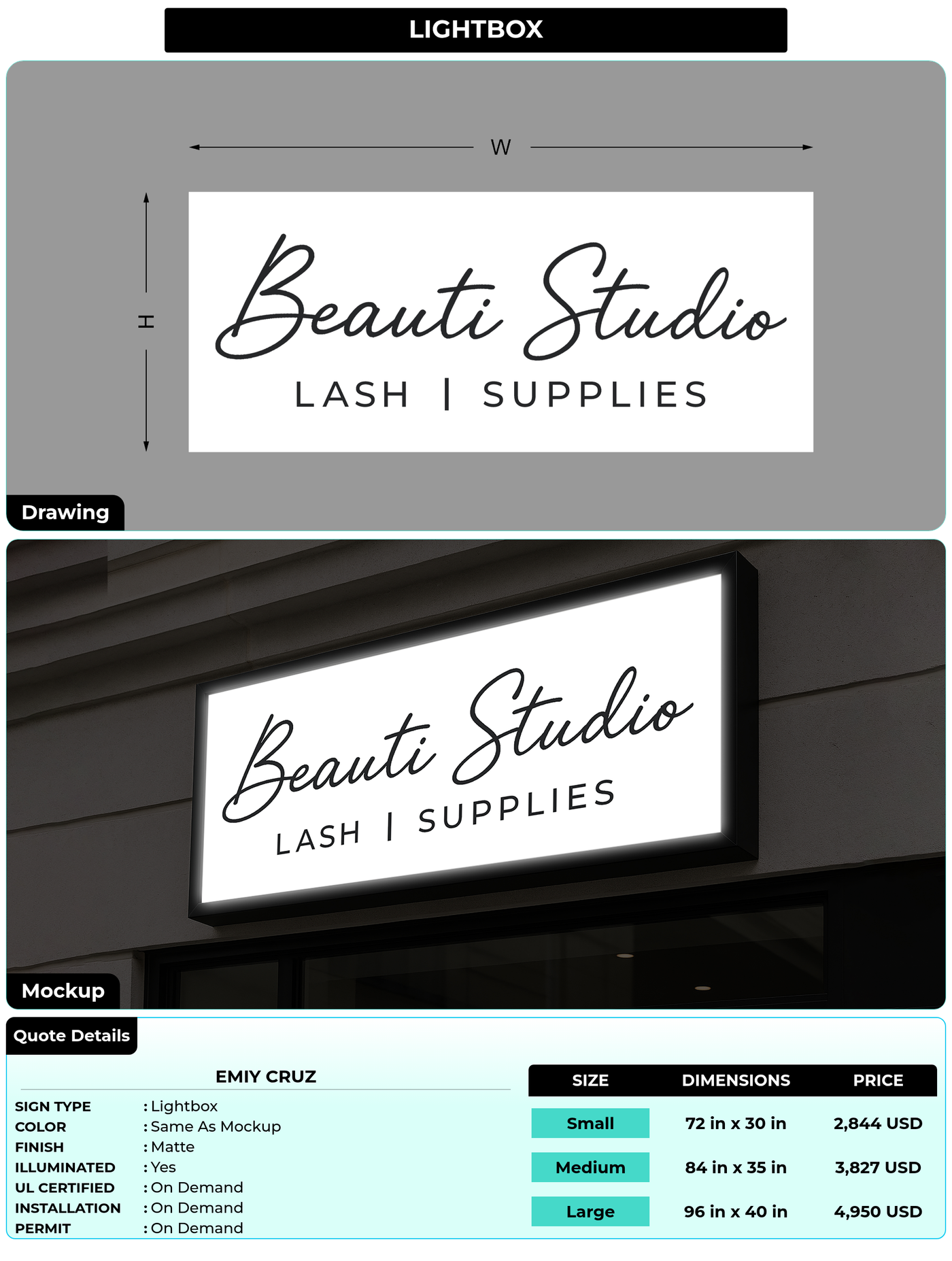 CUSTOM MOCKUP SIGN FOR Emiy Cruz