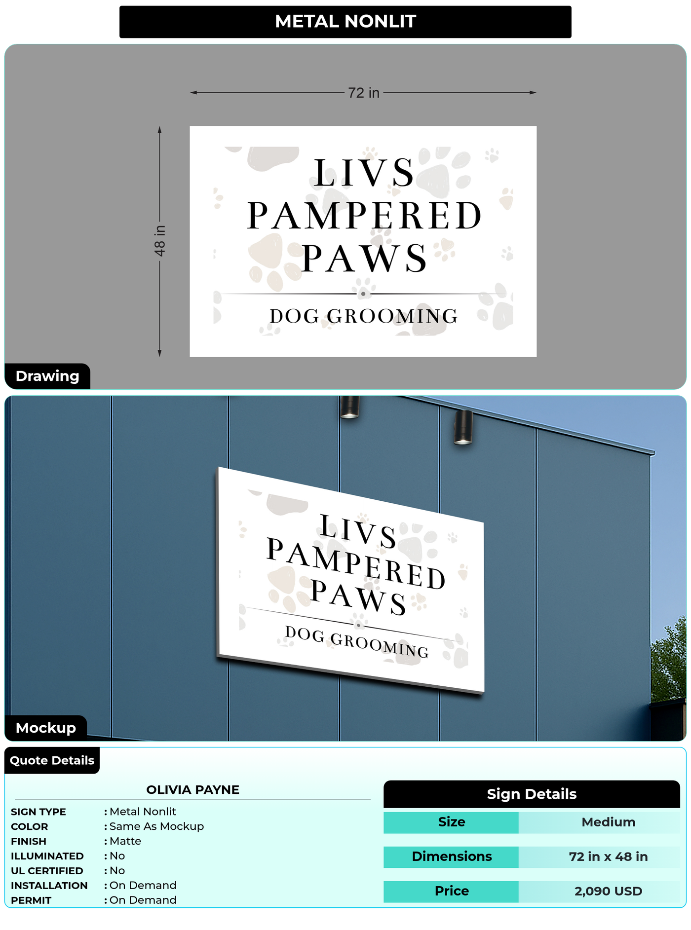 CUSTOM MOCKUP SIGN FOR Olivia Payne