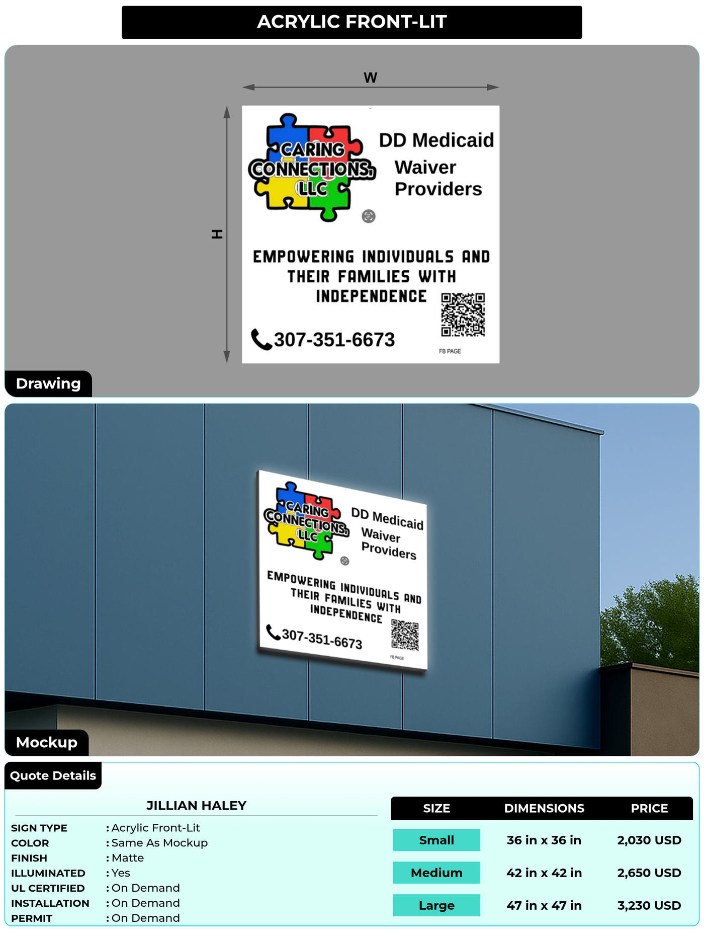 CUSTOM MOCKUP SIGN FOR Jillian Haley