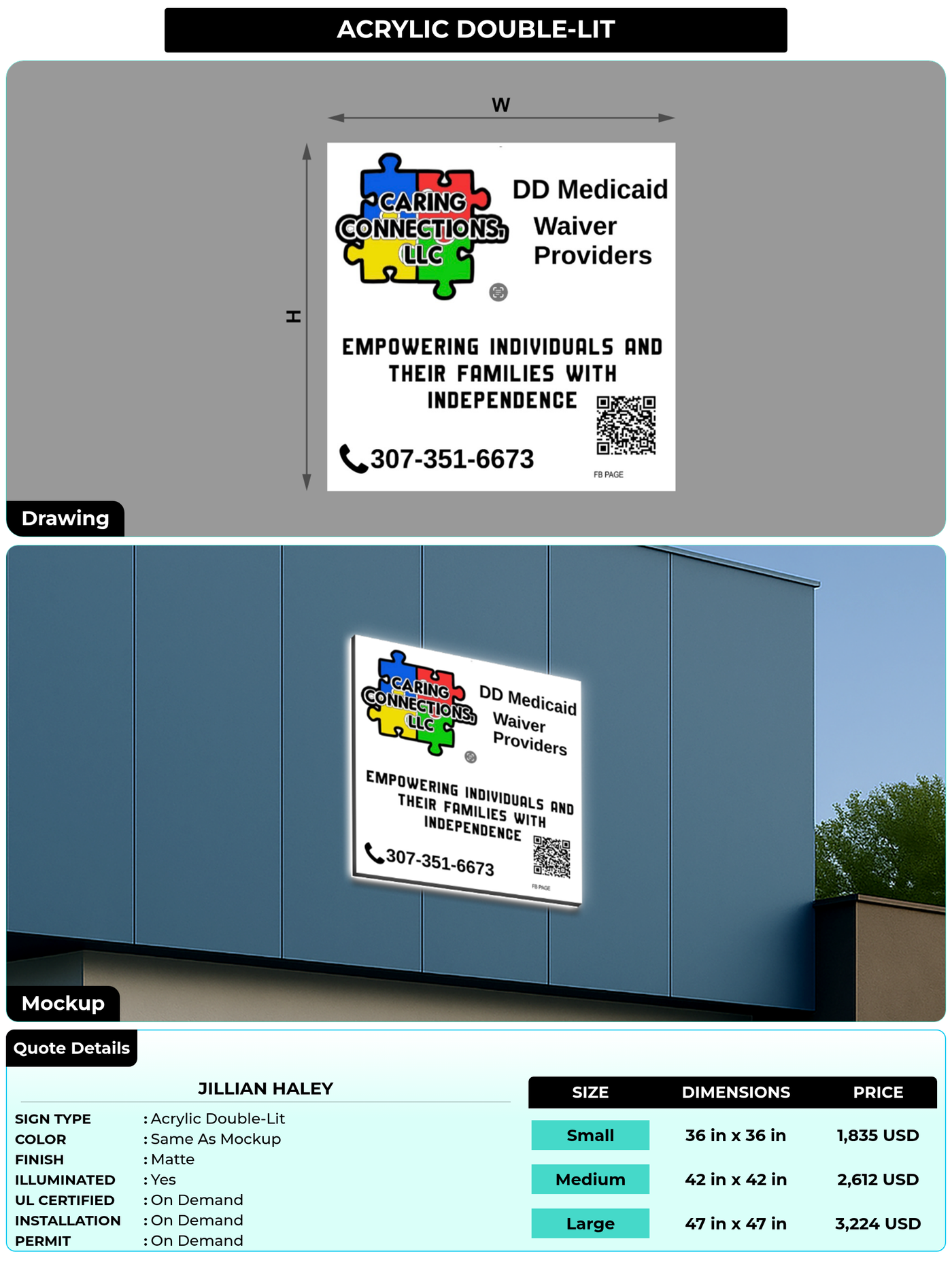 CUSTOM MOCKUP SIGN FOR Jillian Haley