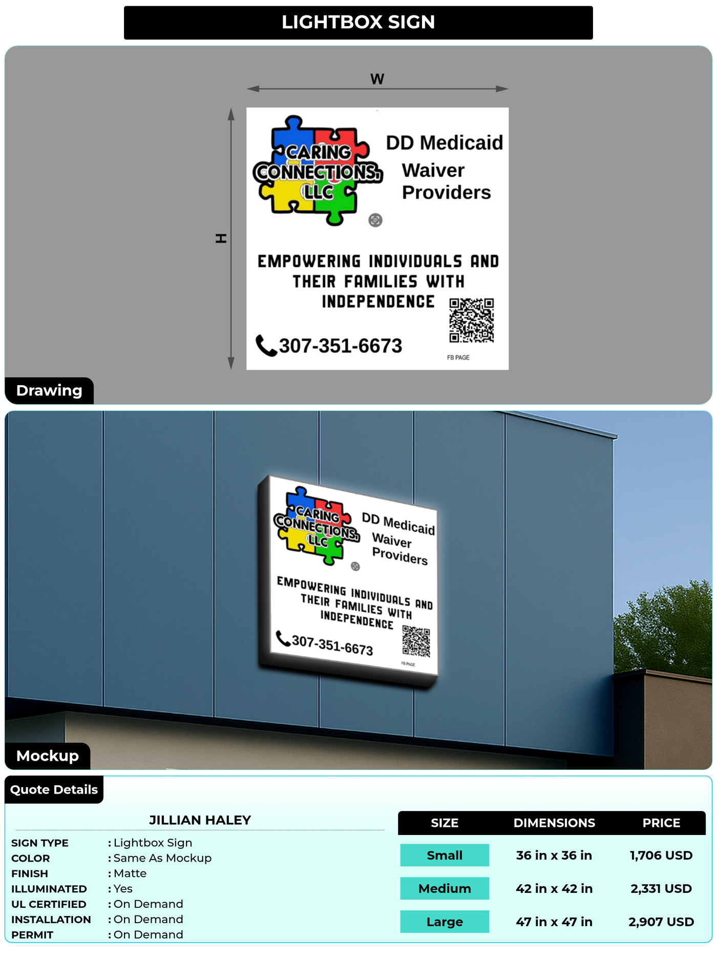 CUSTOM MOCKUP SIGN FOR Jillian Haley