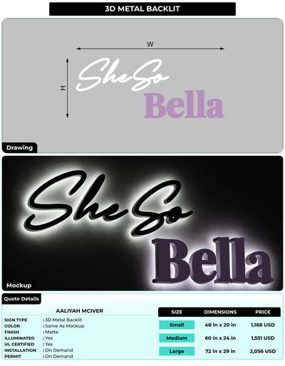 CUSTOM MOCKUP SIGN FOR Aaliyah  McIver