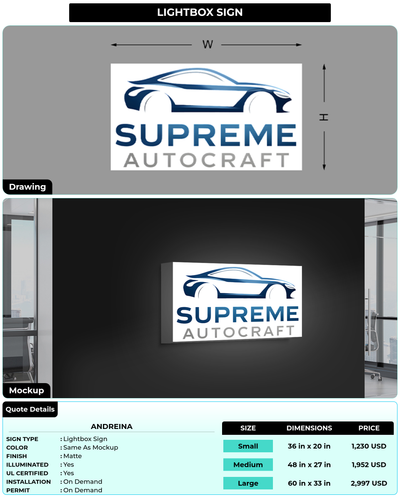 CUSTOM MOCKUP SIGN FOR Andreina