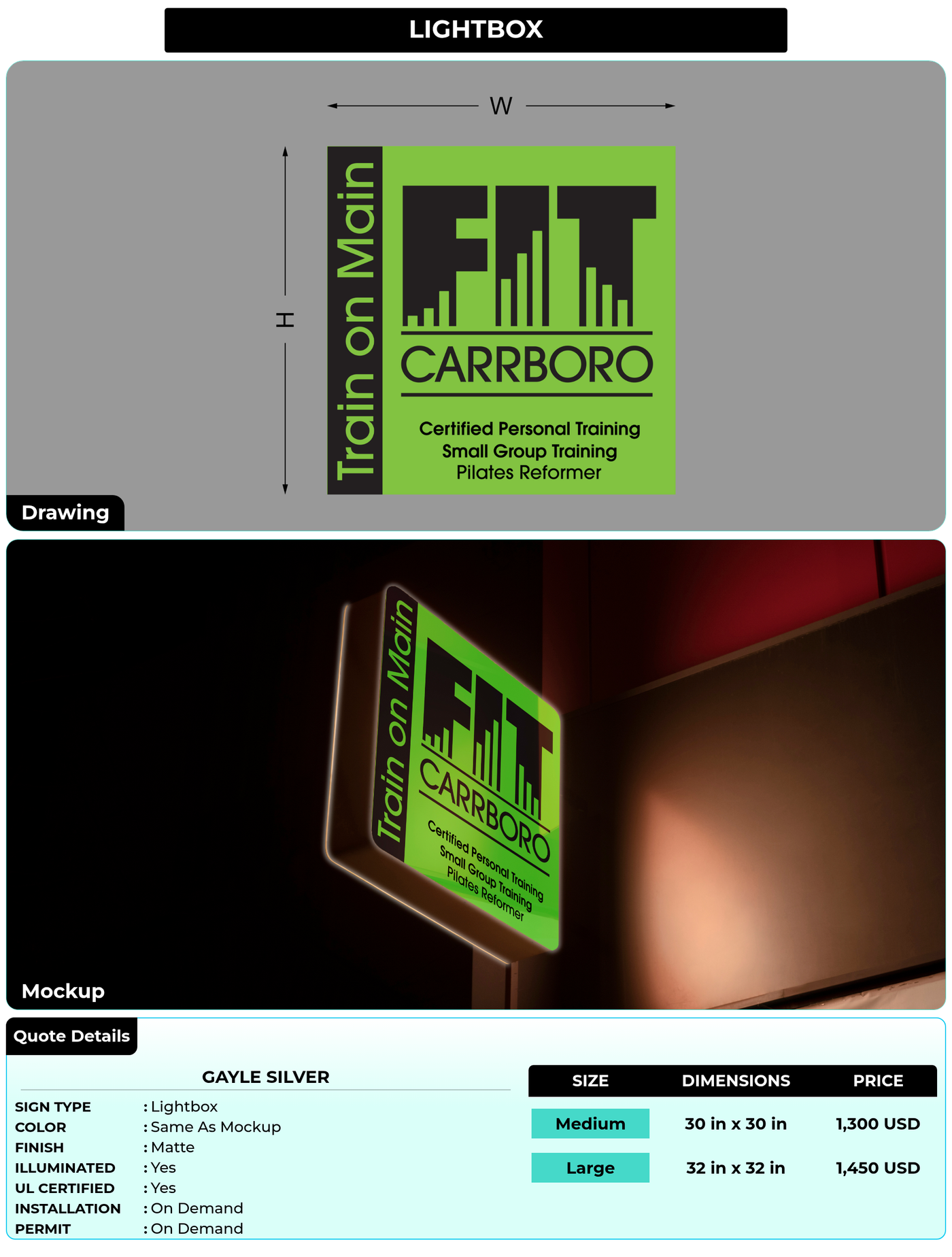 CUSTOM MOCKUP SIGN FOR Gayle Silver