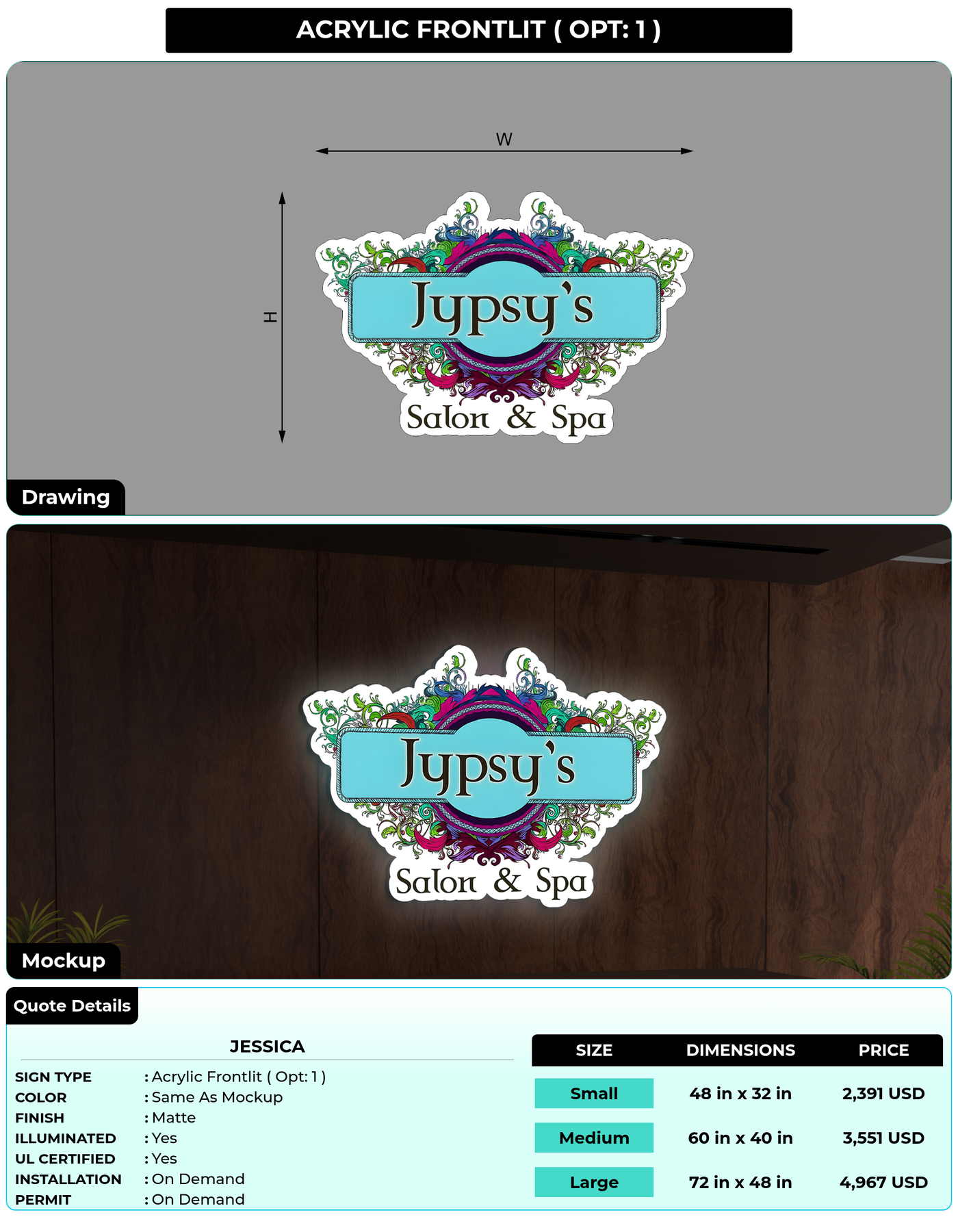 CUSTOM MOCKUP SIGN FOR Jessica