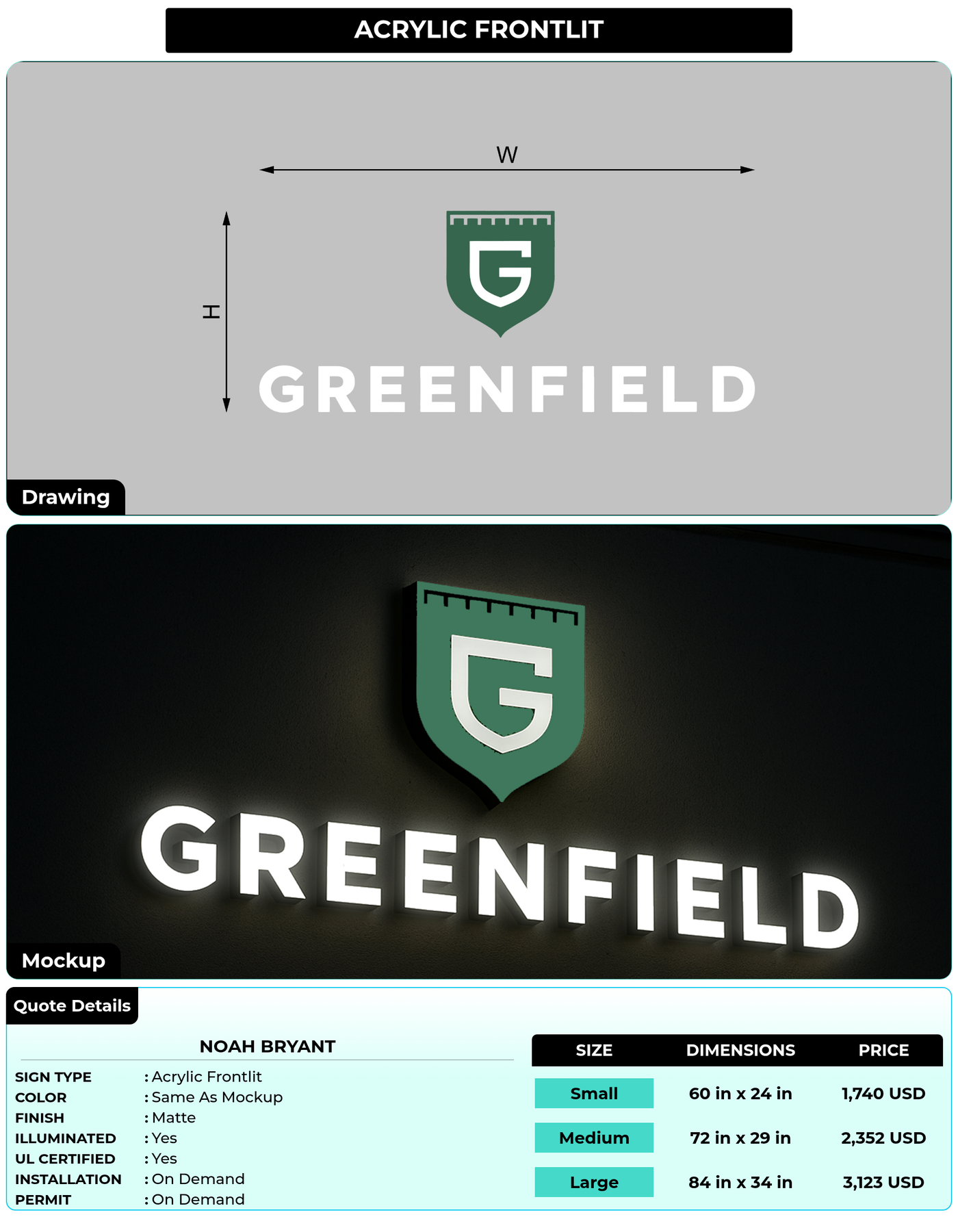CUSTOM MOCKUP SIGN FOR Noah Bryant