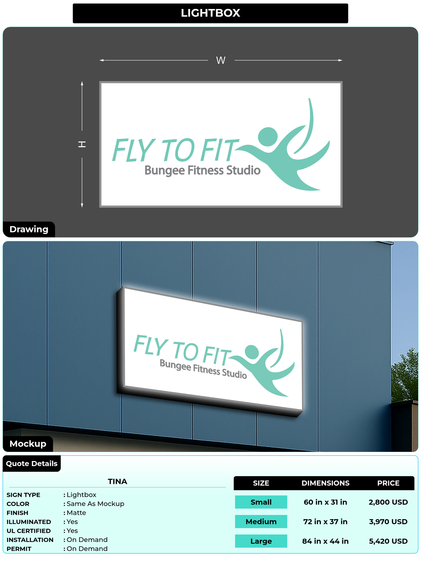 CUSTOM MOCKUP SIGN FOR Tina