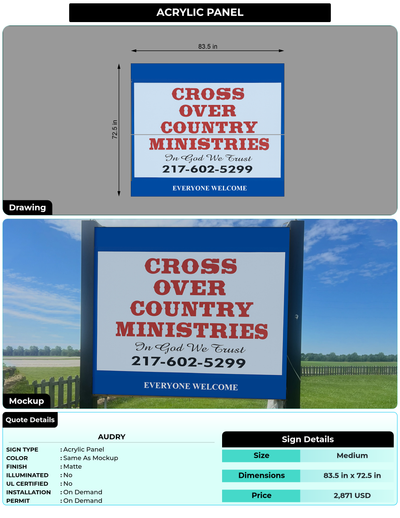 CUSTOM MOCKUP SIGN FOR Audry