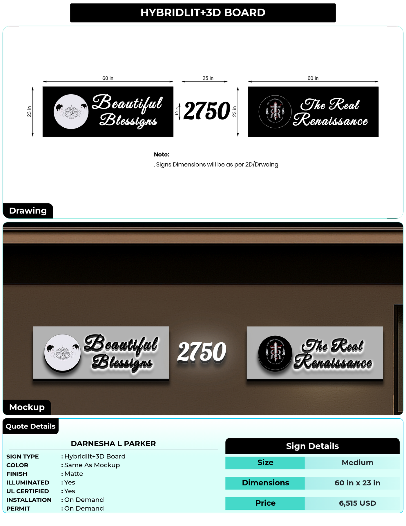 CUSTOM MOCKUP SIGN FOR Darnesha L Parker
