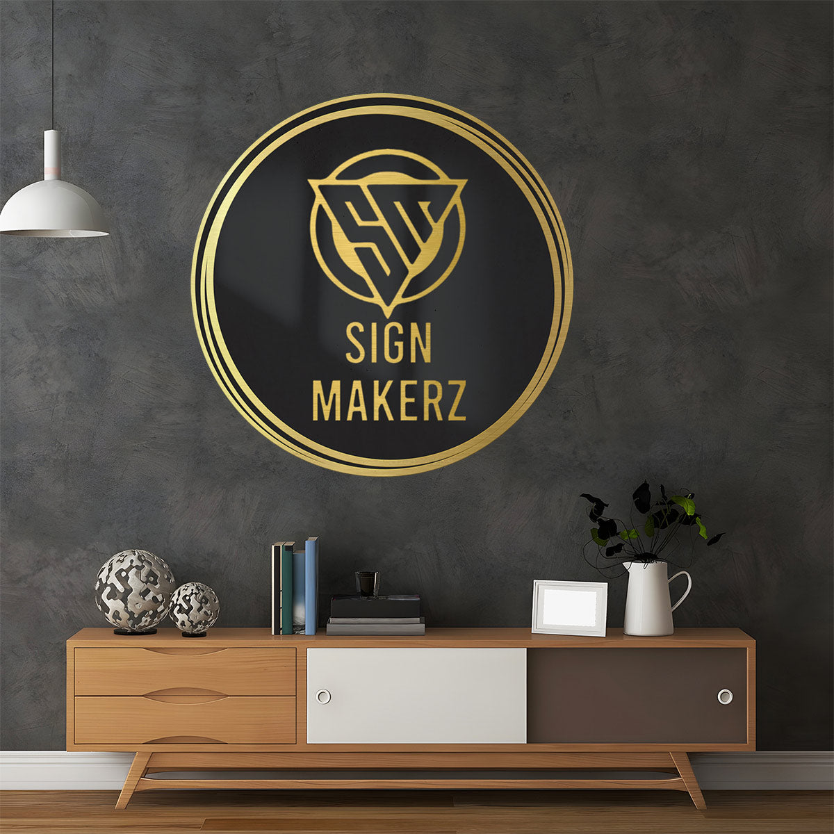 Acrylic Backlit Sign - Black Backing - Gold Border - Non Illuminated