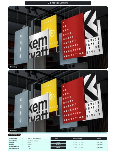 Signage Mockups for Adnan NAFICA Text