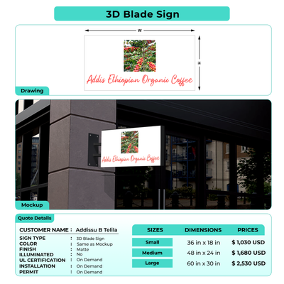 Business signage for Addissu B Telila