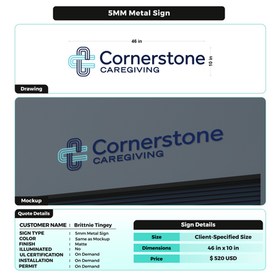 Business signage for Brittnie Tingey