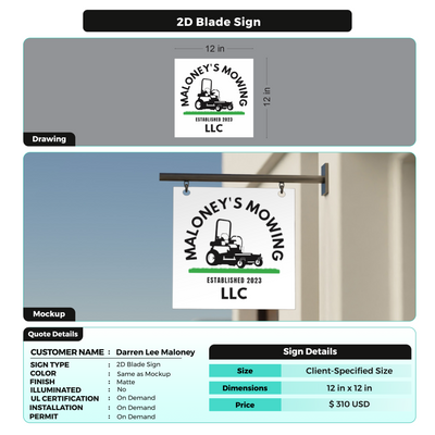 Business Signage for Darren Lee Maloney