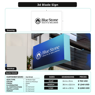 3D Blade sign for Ina Ernst