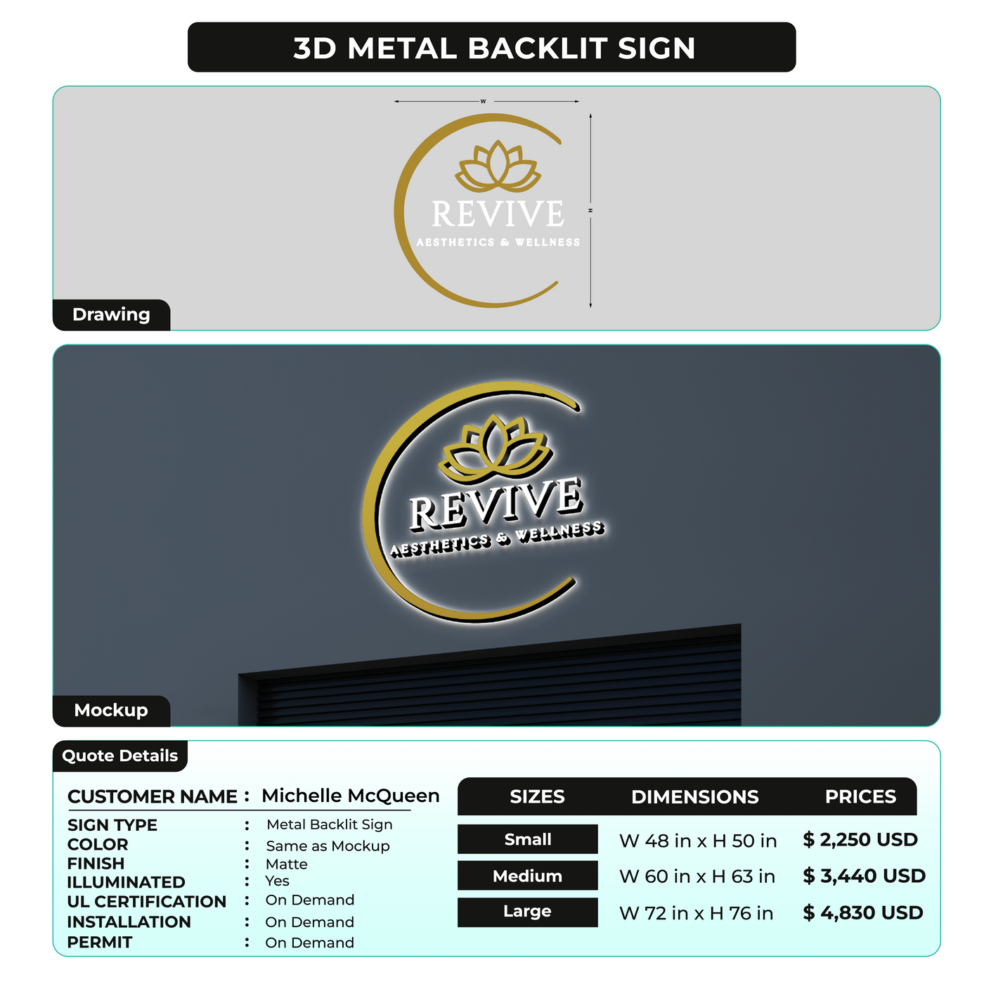 Business signage for Michelle McQueen