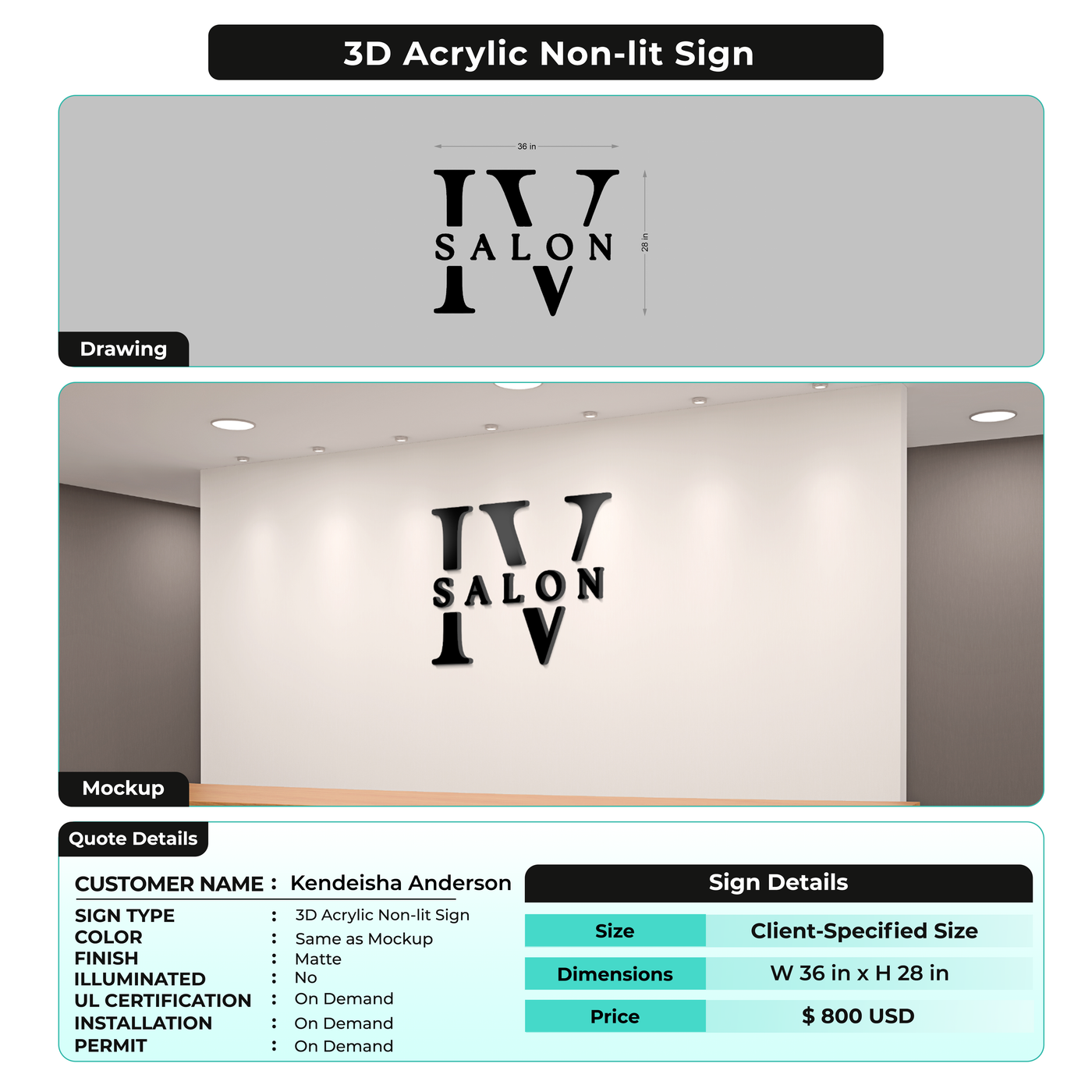 Business signage For Kendeisha Anderson