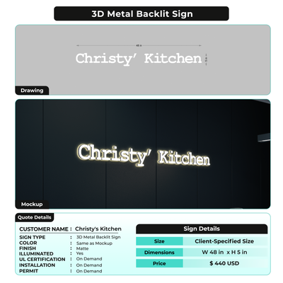 Custom Signs For Christy's Kitchen