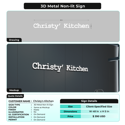 Custom Signs For Christy's Kitchen