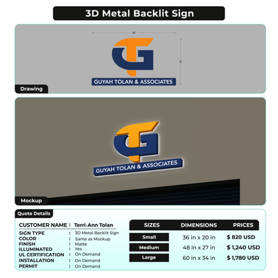 Custom Signs For Terri-Ann Tolan