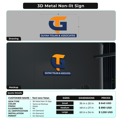 Custom Signs For Terri-Ann Tolan