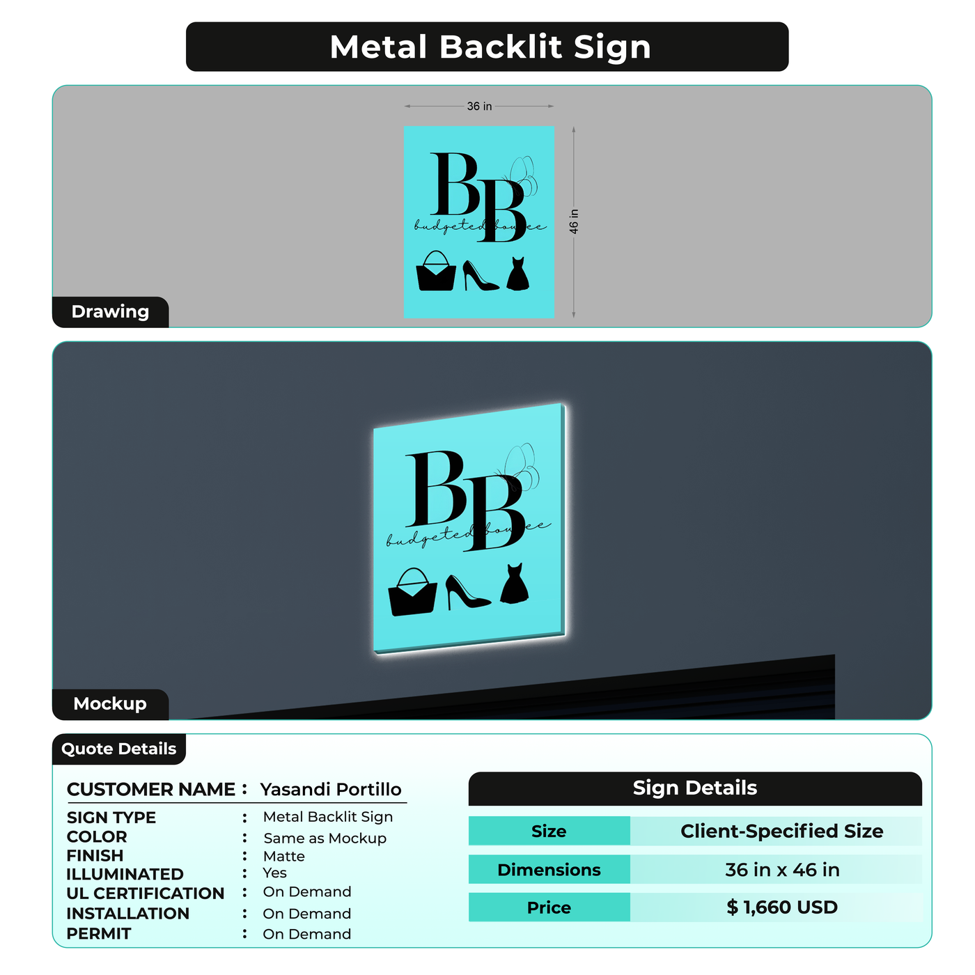 Business Signage for Yasandi Portillo