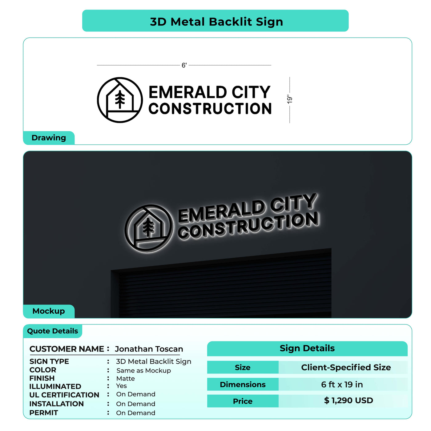 custom signs for Jonathan Toscan