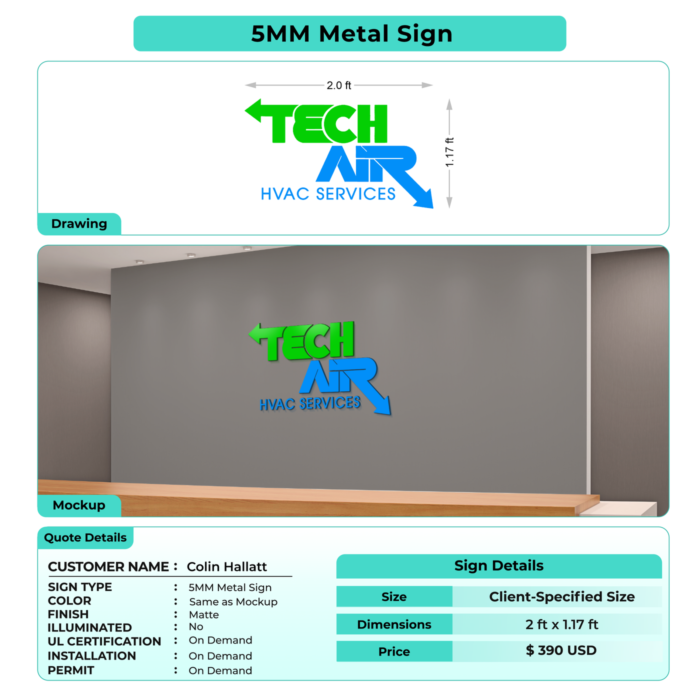 Custom Signs For Colin Hallatt