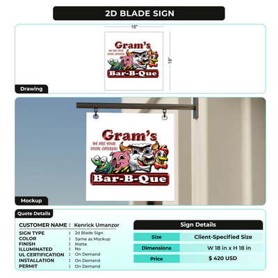 2D Blade Sign for Kenrick Umanzor